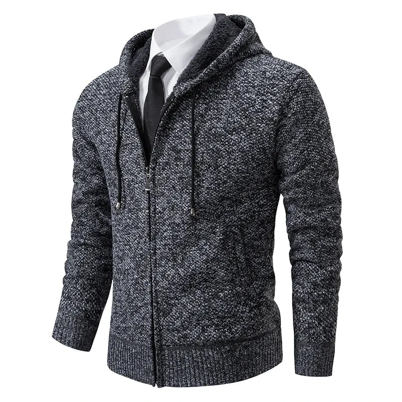 Herren Herbst Jacke Übergangsjacke Warme Sweatjacke Zipper Sweater Strickjacke
