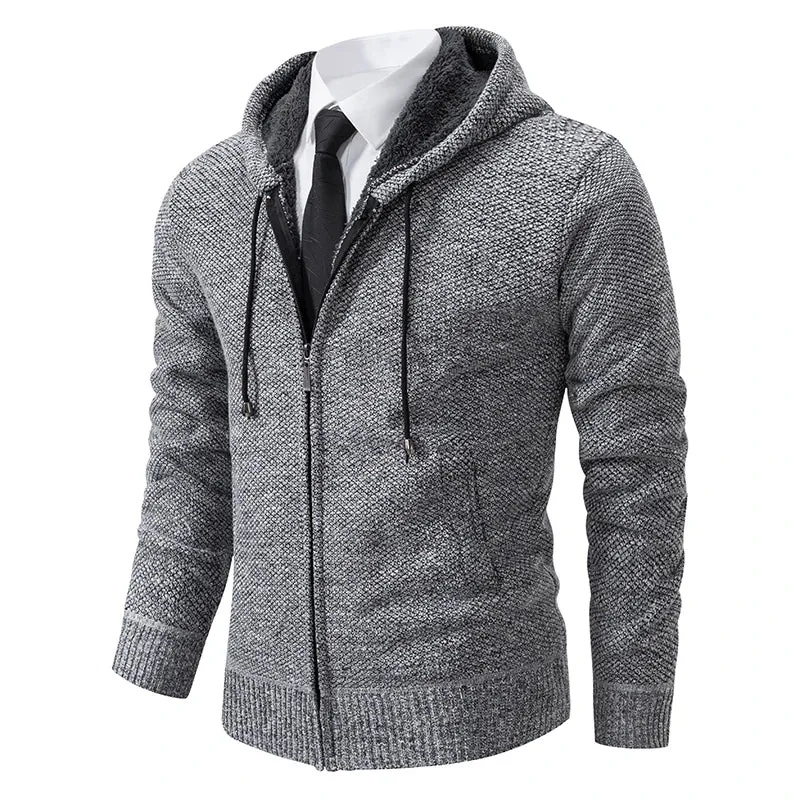 Herren Herbst Jacke Übergangsjacke Warme Sweatjacke Zipper Sweater Strickjacke
