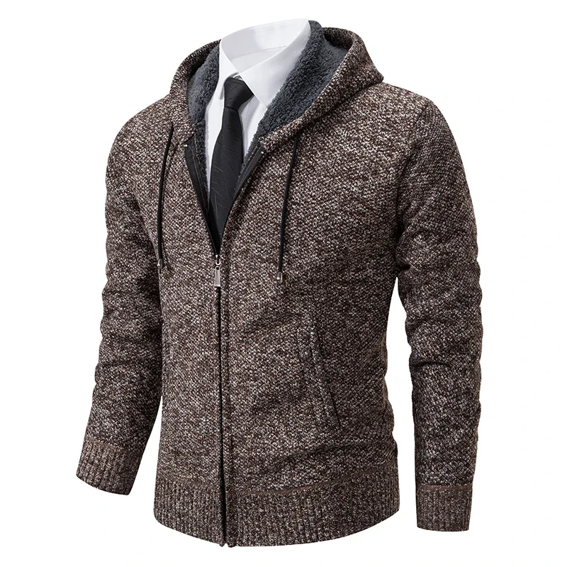 Herren Herbst Jacke Übergangsjacke Warme Sweatjacke Zipper Sweater Strickjacke