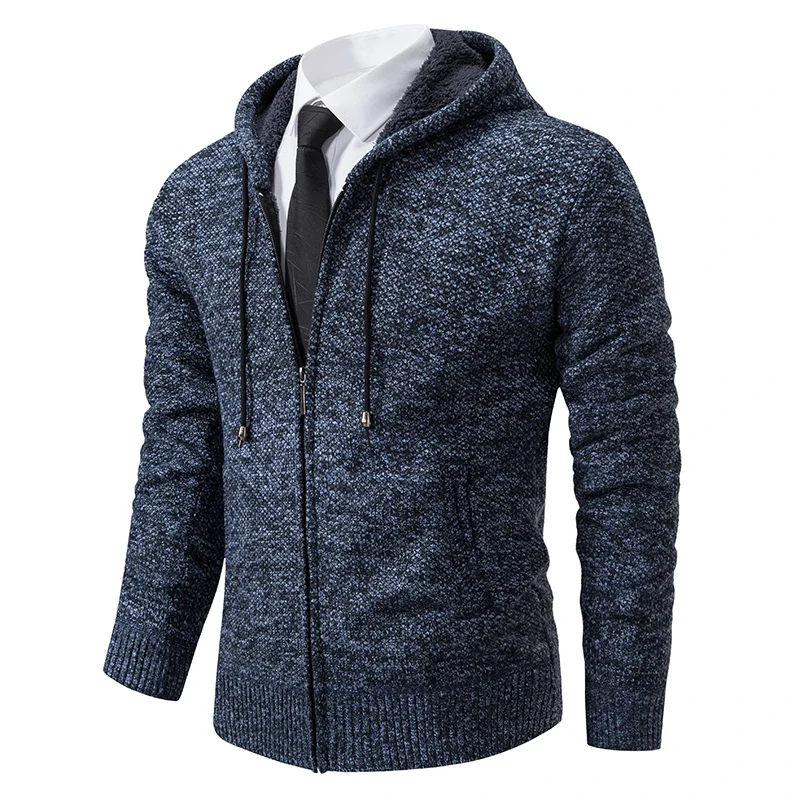 Herren Herbst Jacke Übergangsjacke Warme Sweatjacke Zipper Sweater Strickjacke
