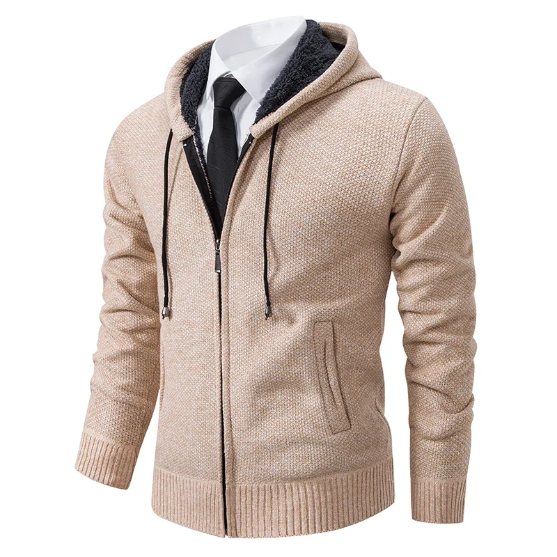 Herren Herbst Jacke Übergangsjacke Warme Sweatjacke Zipper Sweater Strickjacke