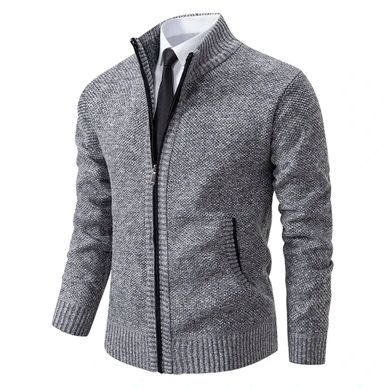 Herren Herbst Jacke Übergangsjacke Warme Sweatjacke Zipper Sweater Strickjacke