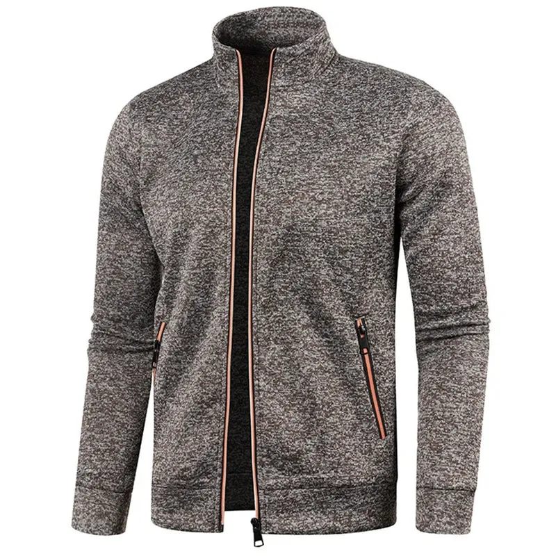 Herren Herbst Jacke Übergangsjacke Warme Sweatjacke Zipper Sweater Strickjacke
