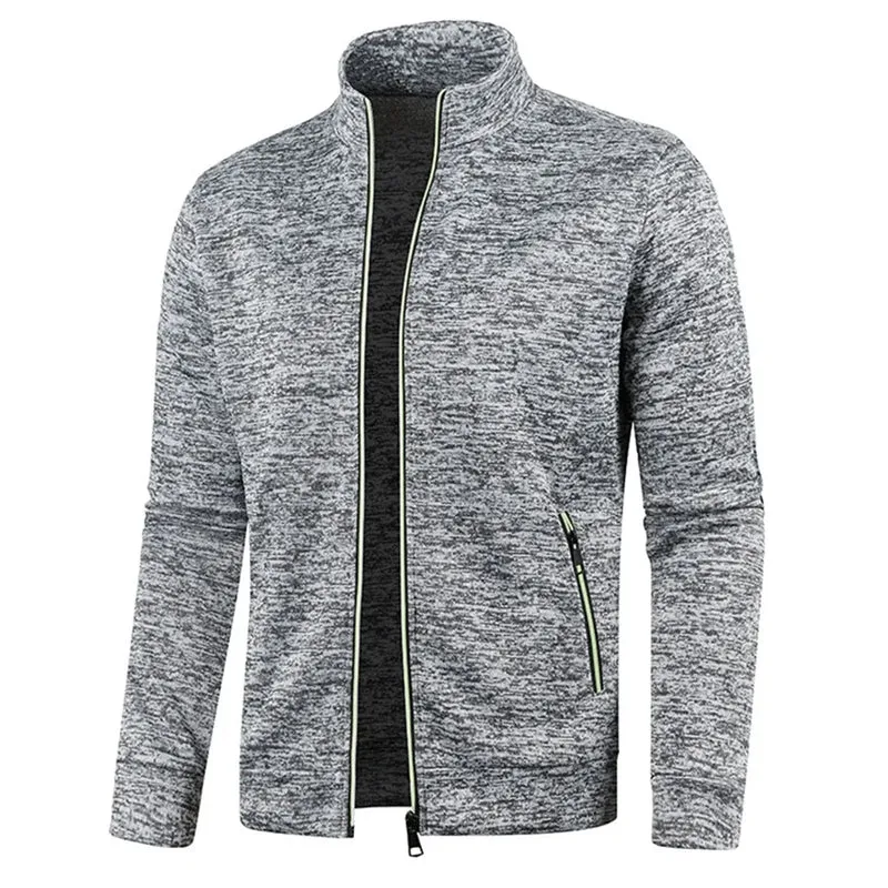 Herren Herbst Jacke Übergangsjacke Warme Sweatjacke Zipper Sweater Strickjacke
