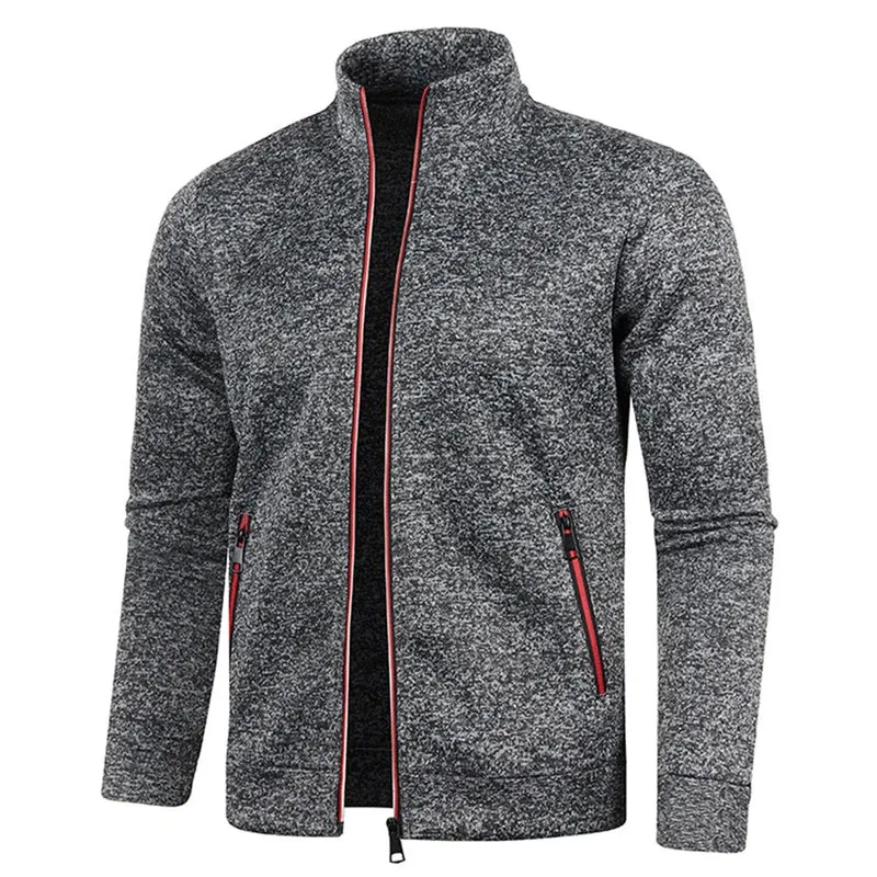 Herren Herbst Jacke Übergangsjacke Warme Sweatjacke Zipper Sweater Strickjacke