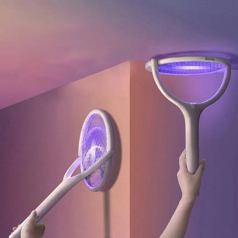 5 in 1 Mückenklatsche Elektrische Fliegenklatsche Insektenfalle Akku UV-Licht