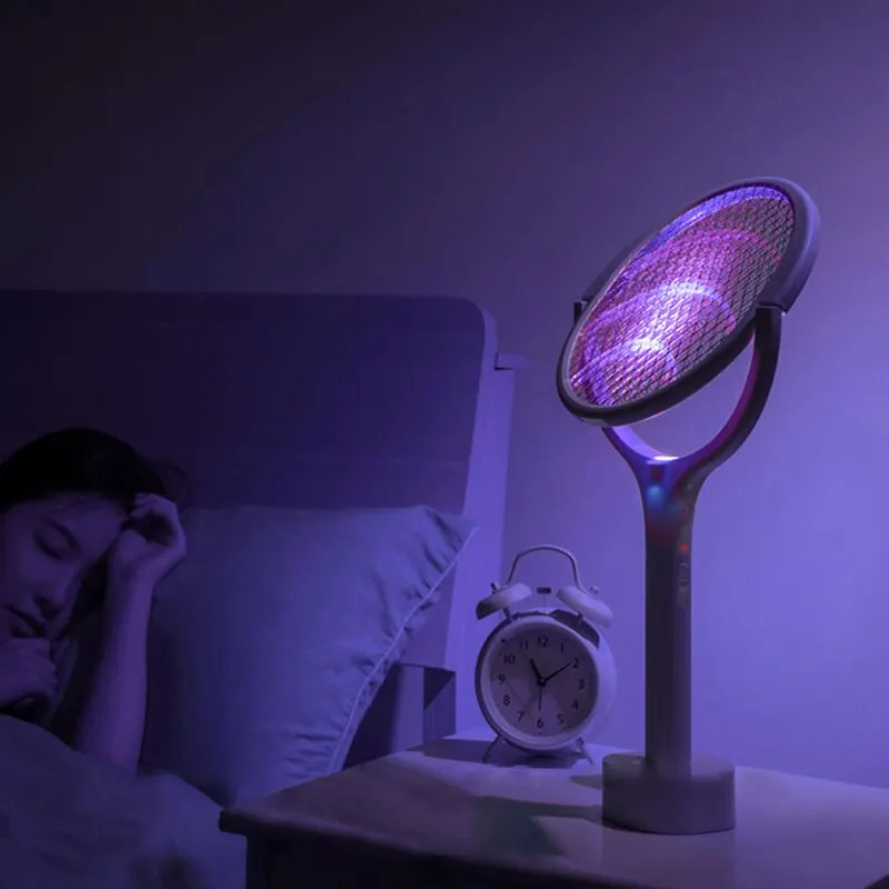 5 in 1 Mückenklatsche Elektrische Fliegenklatsche Insektenfalle Akku UV-Licht