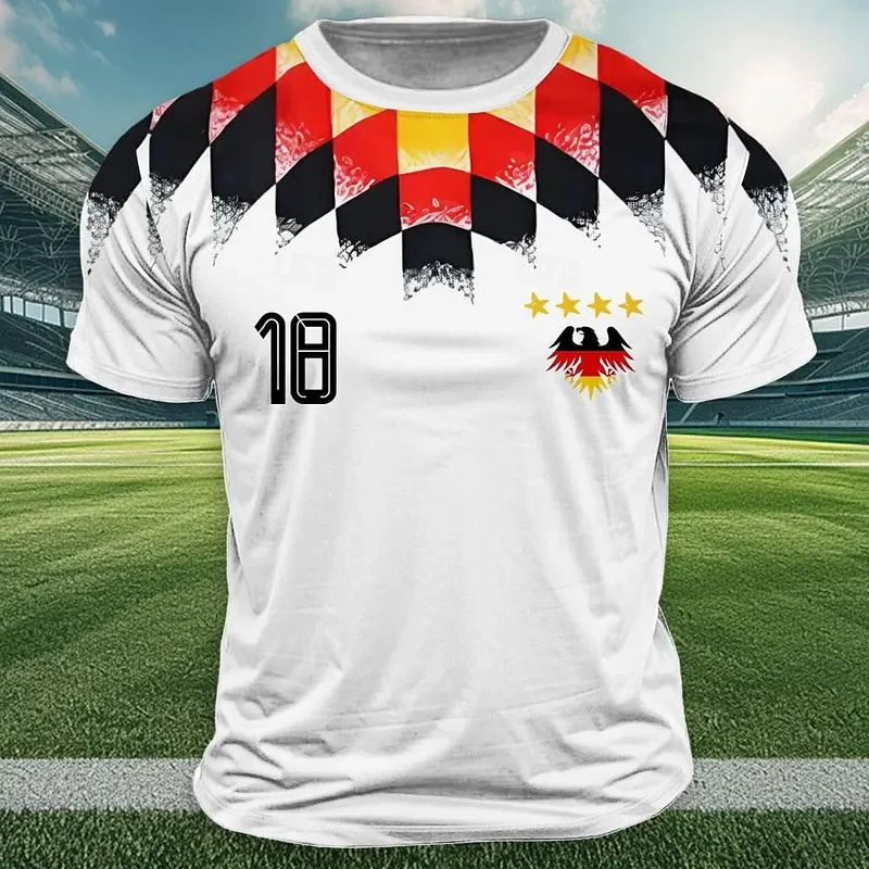 Herren Fashion Deutschland Trikot T-Shirt Unisex Sommer Streetwear Fitness Shirt