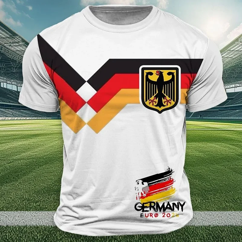 Herren Fashion Deutschland Trikot T-Shirt Unisex Sommer Streetwear Fitness Shirt