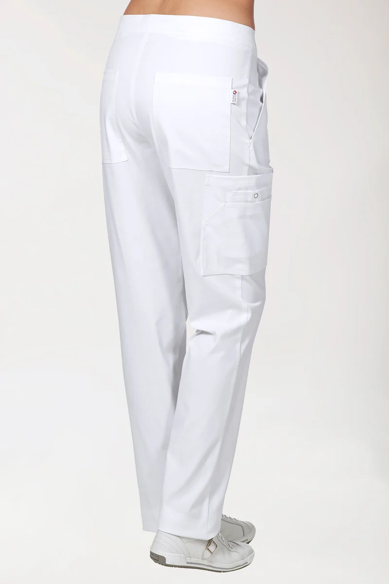CLINIC STRETCH Hose Unisex - mit Beintasche weiß