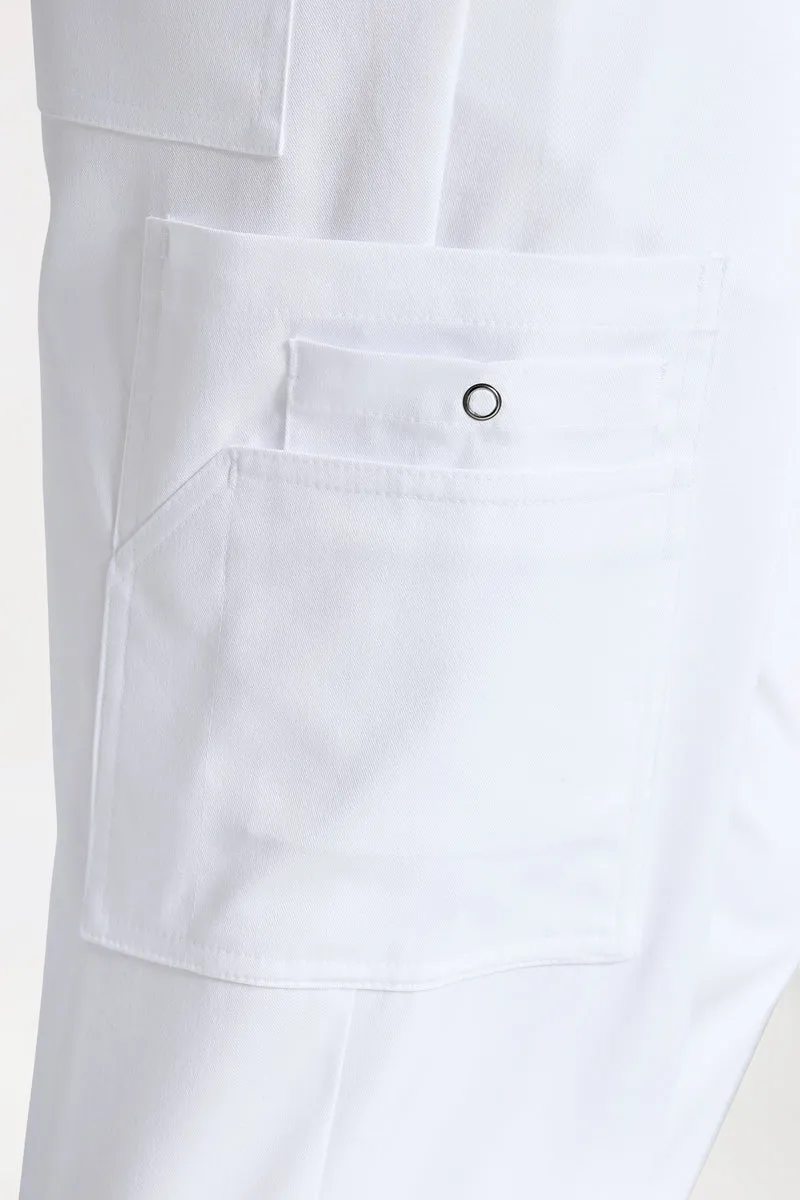 CLINIC STRETCH Hose Unisex - mit Beintasche weiß