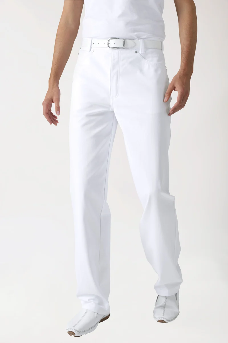5-Pocket Hose Herren - Jeanslook weiß