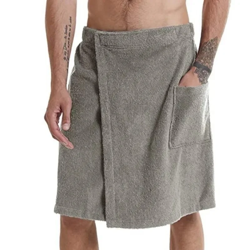 Saunatuch Herren Handtuch Saunakilt Sarong Kilt Wellness Sauna Tuch mit Tasche