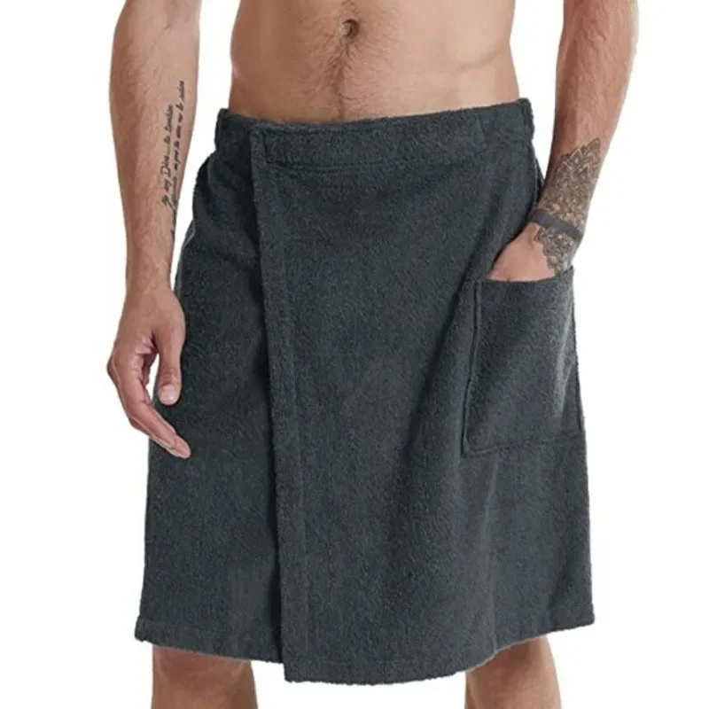 Saunatuch Herren Handtuch Saunakilt Sarong Kilt Wellness Sauna Tuch mit Tasche