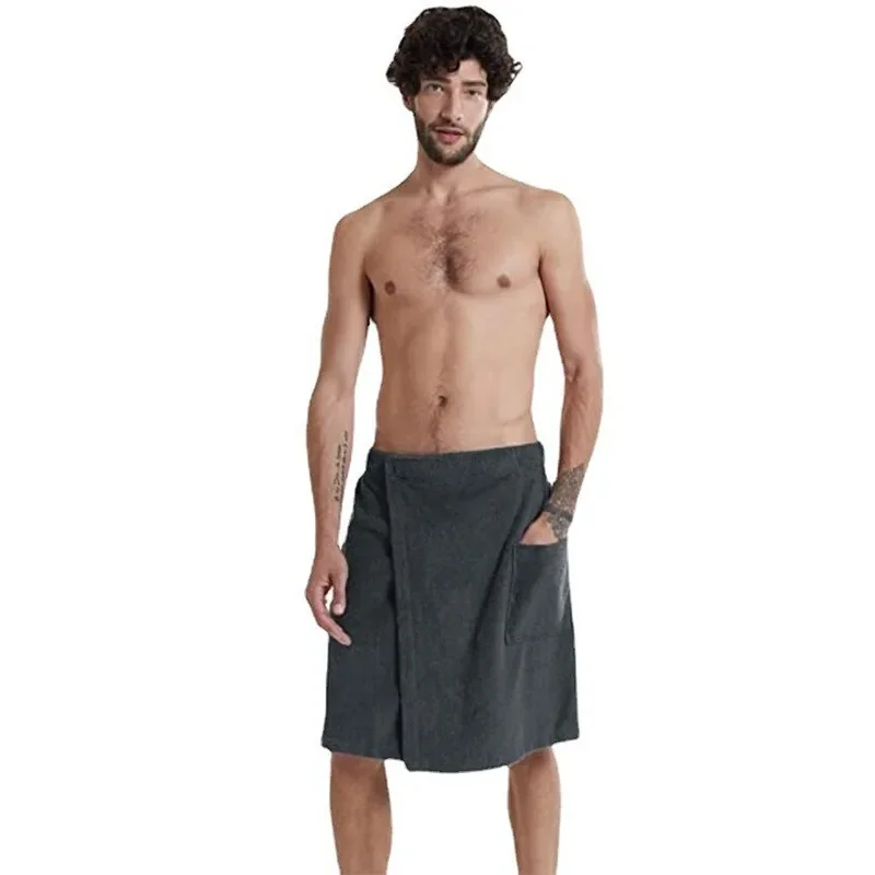 Saunatuch Herren Handtuch Saunakilt Sarong Kilt Wellness Sauna Tuch mit Tasche