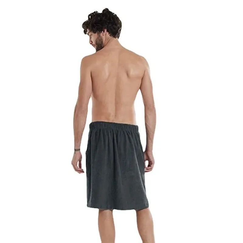Saunatuch Herren Handtuch Saunakilt Sarong Kilt Wellness Sauna Tuch mit Tasche