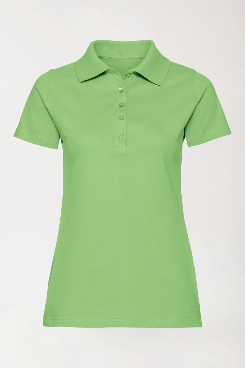 Stretch Shirt Damen - Polokragen apfelgrün