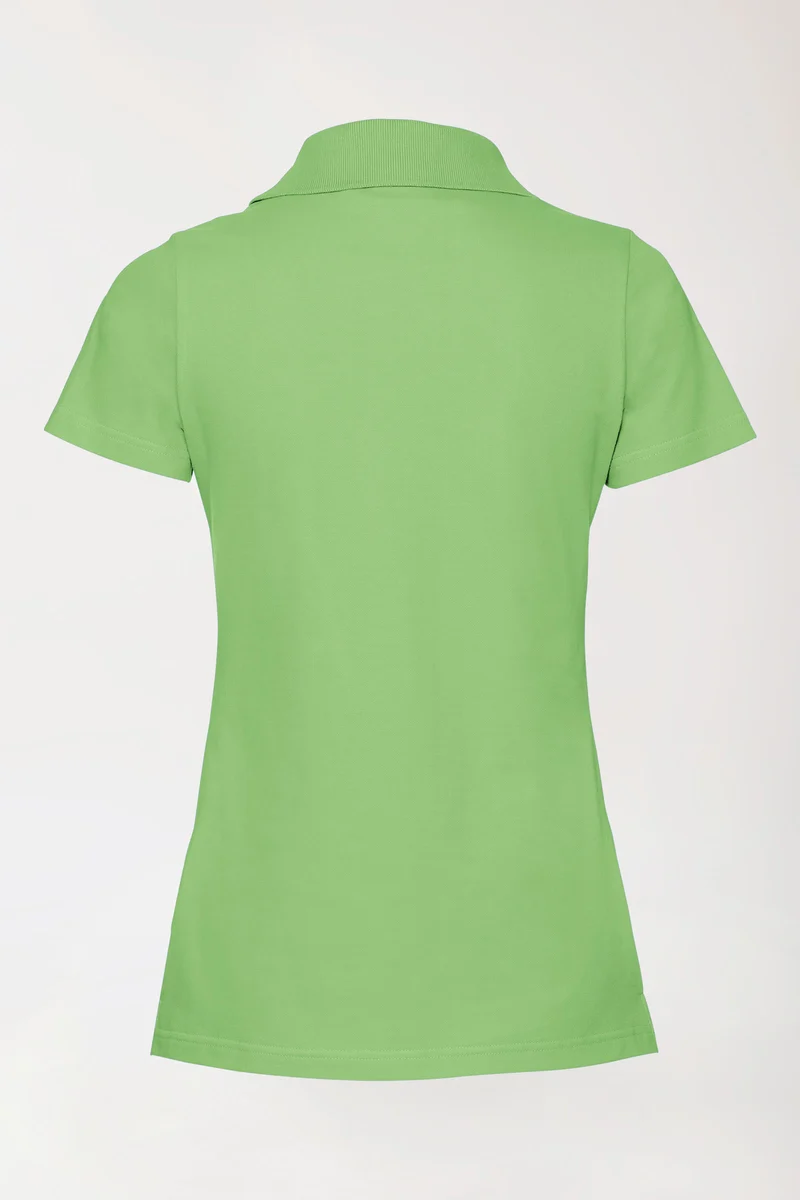 Stretch Shirt Damen - Polokragen apfelgrün
