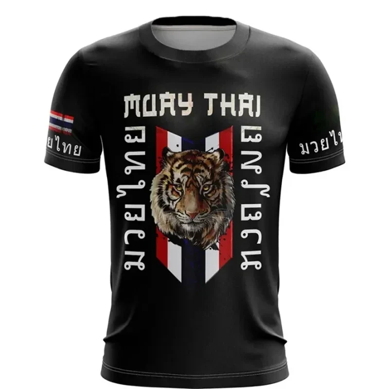 Herren Fashion Muay Thai Boxing T-Shirt Rundhals Unisex Sommer Streetwear