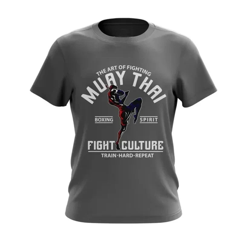 Herren Fashion Muay Thai Boxing T-Shirt Rundhals Unisex Sommer Streetwear