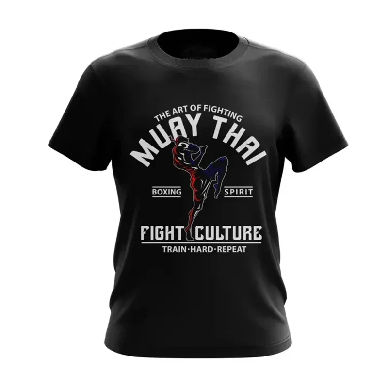 Herren Fashion Muay Thai Boxing T-Shirt Rundhals Unisex Sommer Streetwear