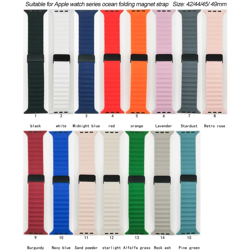 Sport Armband für Apple Watch Series 9 8 7 6 5 4 3 SE Ultra Magnetisch Silikon