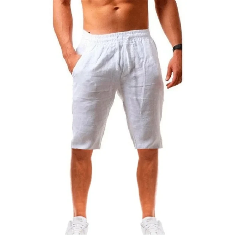 Herren knielange Shorts Bermuda Cargo Pants Vintage Casual Capri Kurze Hose