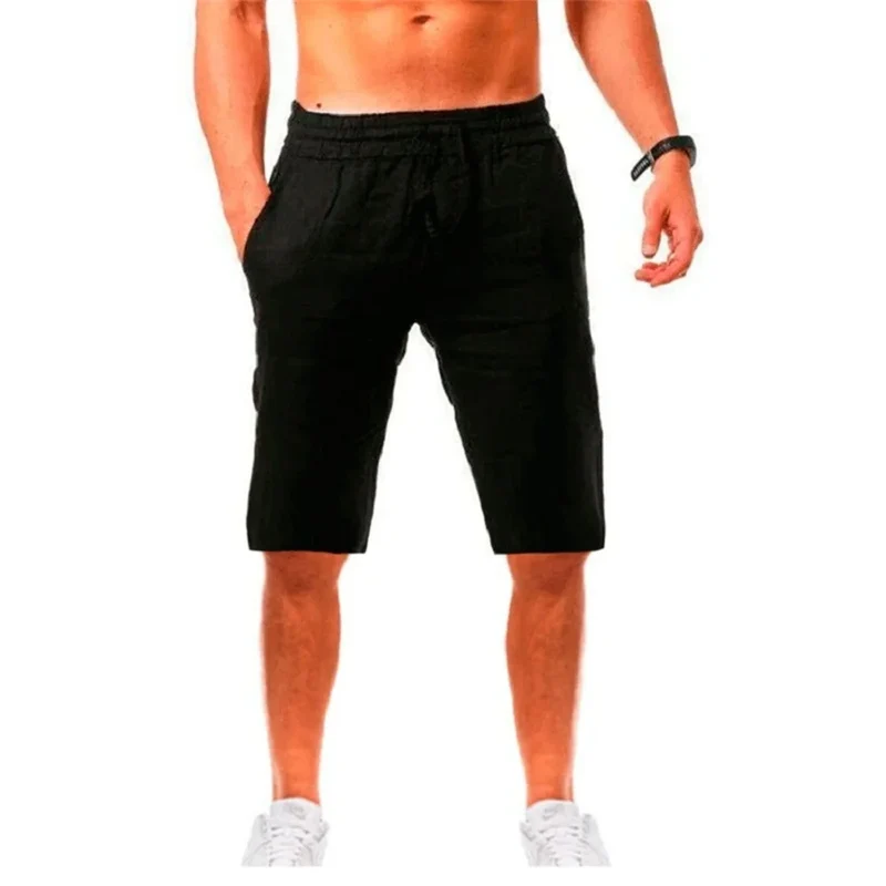 Herren knielange Shorts Bermuda Cargo Pants Vintage Casual Capri Kurze Hose