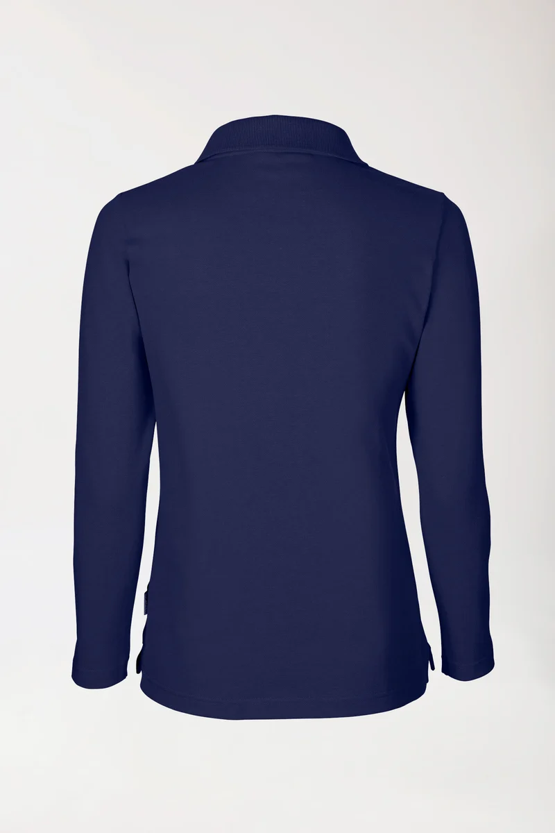 Stretch Shirt Damen - 1/1 Arm mit Polokragen navy
