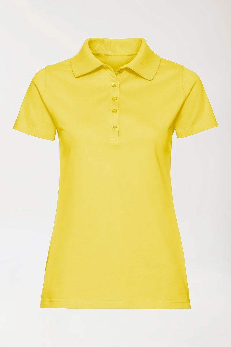 Stretch Shirt Damen - Polokragen gelb