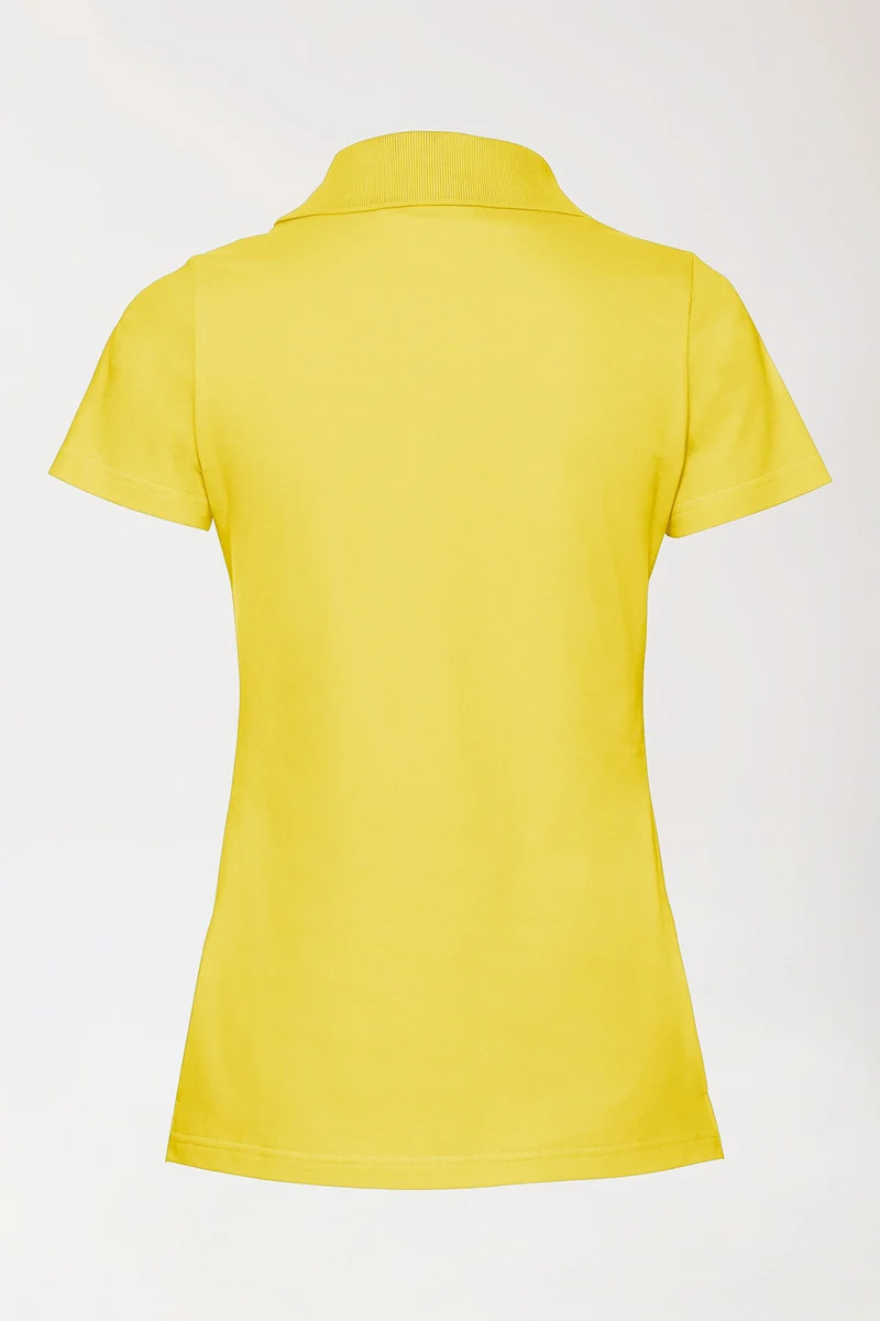 Stretch Shirt Damen - Polokragen gelb
