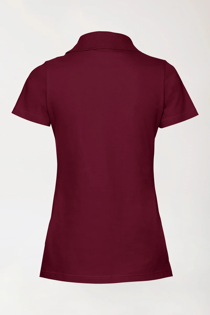 Stretch Shirt Damen - Polokragen bordeaux