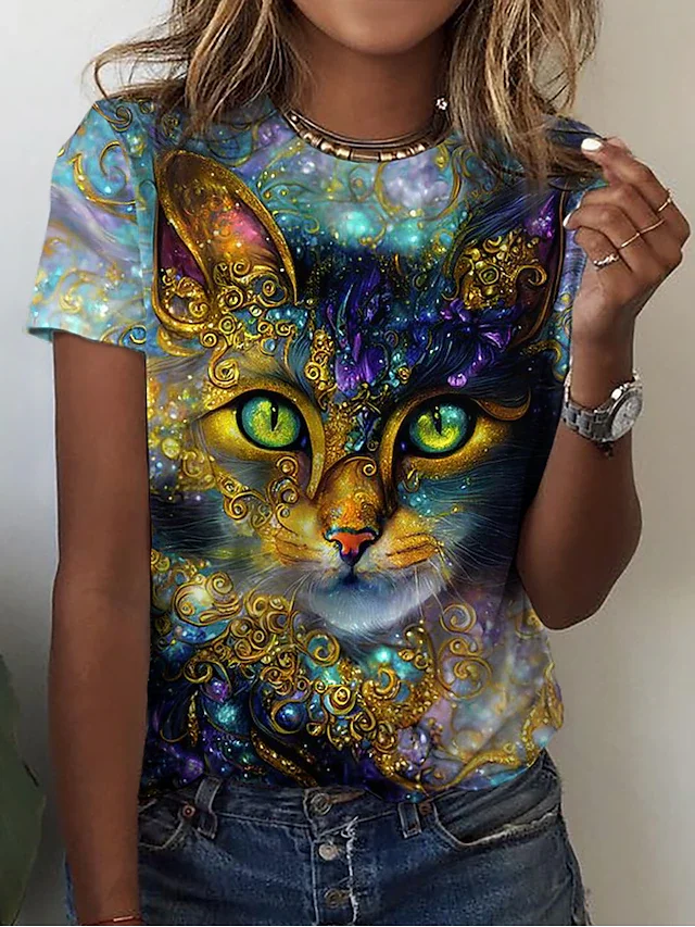 Damen Sommer Top Yorkshire T-Shirt Rundhals Streetwear lockeres Damentop Bluse