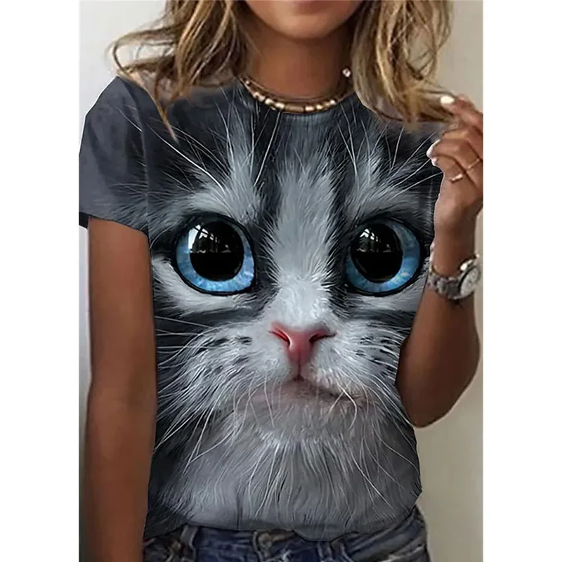 Damen Sommer Top Yorkshire T-Shirt Rundhals Streetwear lockeres Damentop Bluse