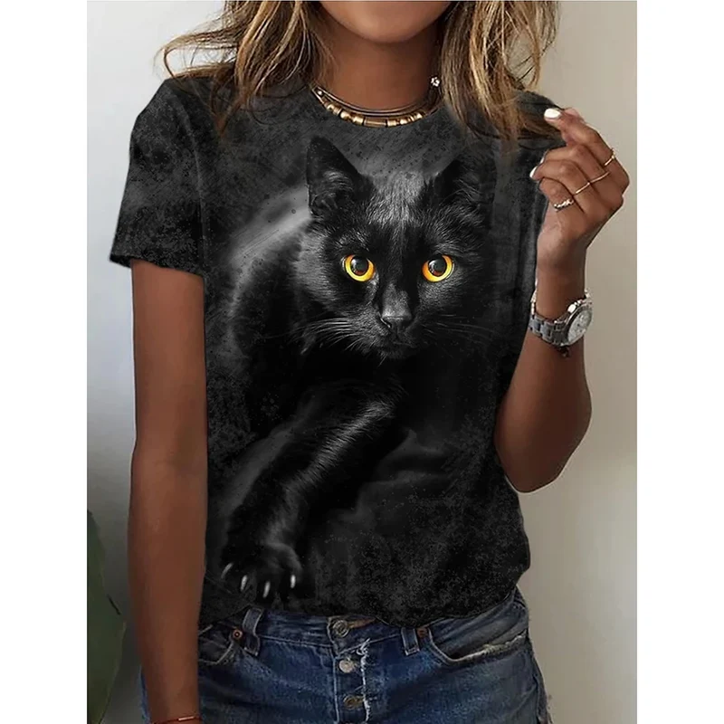 Damen Sommer Top Yorkshire T-Shirt Rundhals Streetwear lockeres Damentop Bluse