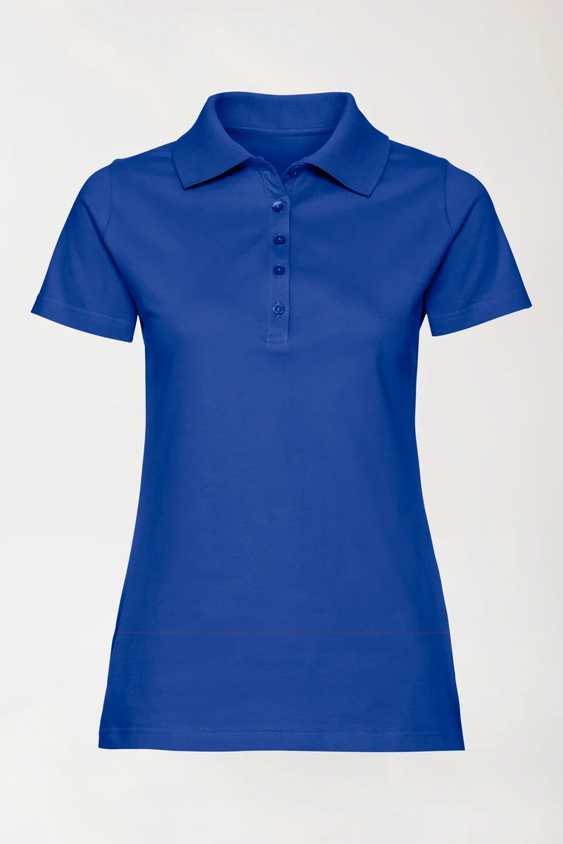 Stretch Shirt Damen - Polokragen königsblau