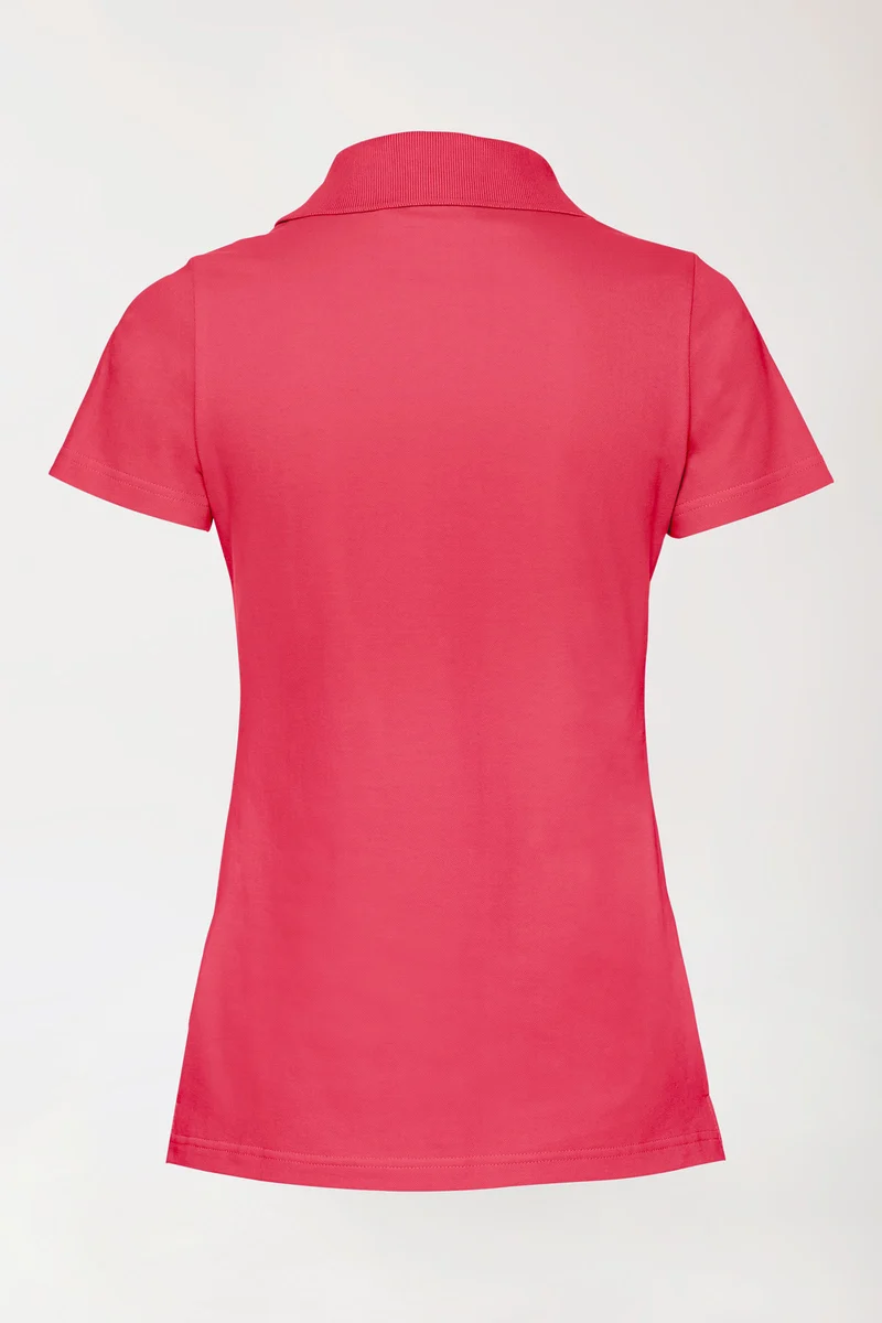 Stretch Shirt Damen - Polokragen lipstick