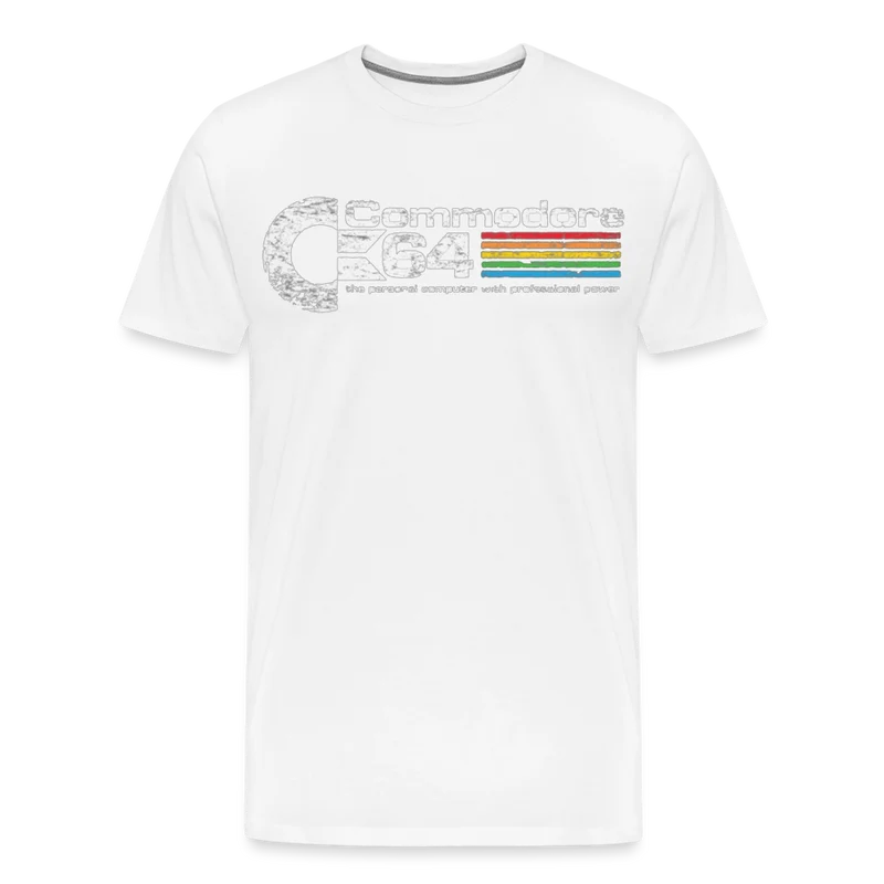 Fashion Herren Gaming Top Commodore T-Shirt Retro Streetwear 100 % Baumwolle