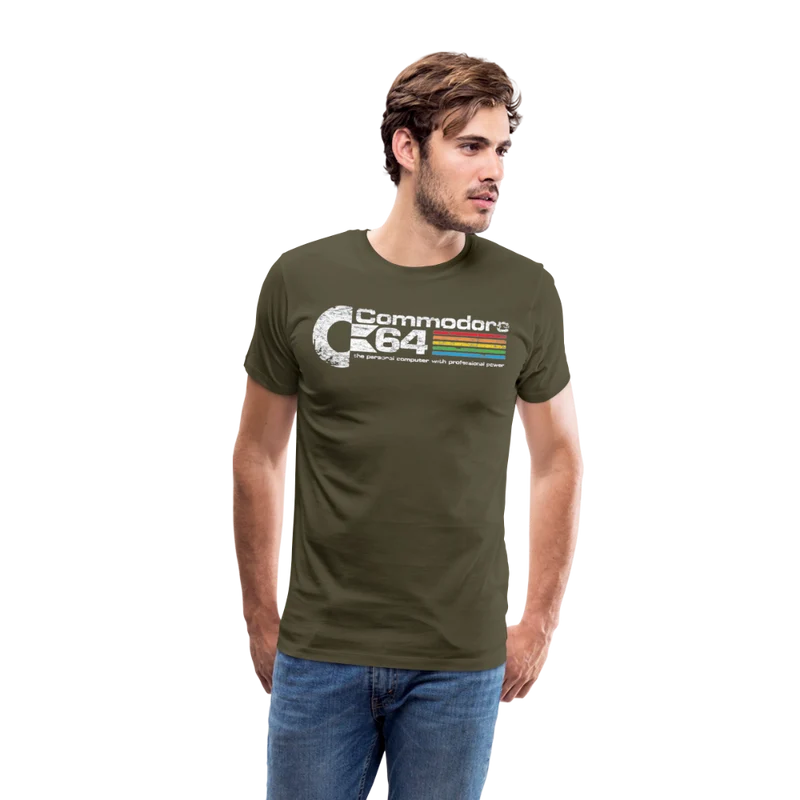 Fashion Herren Gaming Top Commodore T-Shirt Retro Streetwear 100 % Baumwolle