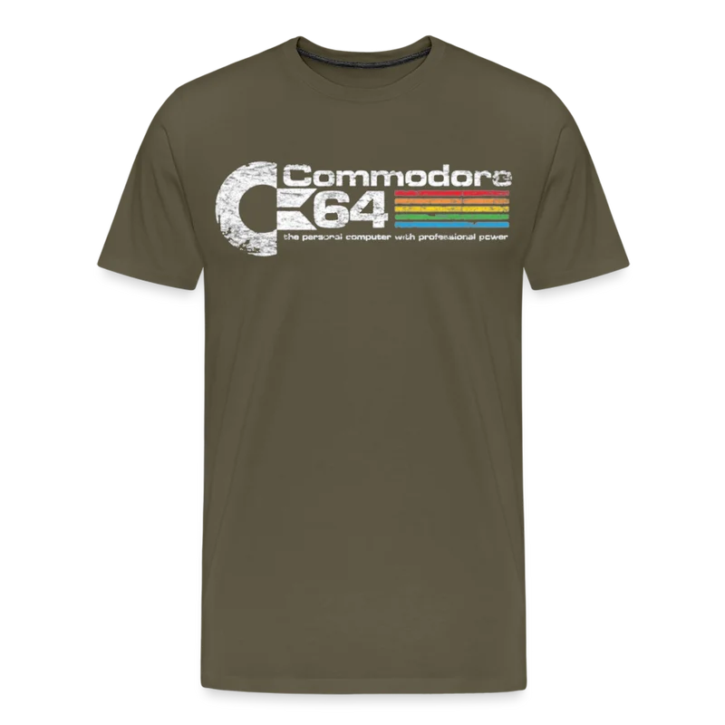 Fashion Herren Gaming Top Commodore T-Shirt Retro Streetwear 100 % Baumwolle