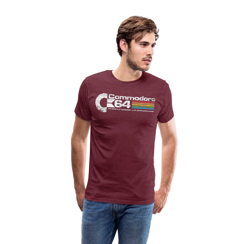 Fashion Herren Gaming Top Commodore T-Shirt Retro Streetwear 100 % Baumwolle
