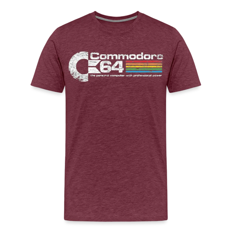 Fashion Herren Gaming Top Commodore T-Shirt Retro Streetwear 100 % Baumwolle