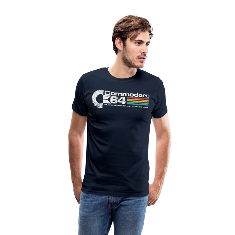 Fashion Herren Gaming Top Commodore T-Shirt Retro Streetwear 100 % Baumwolle