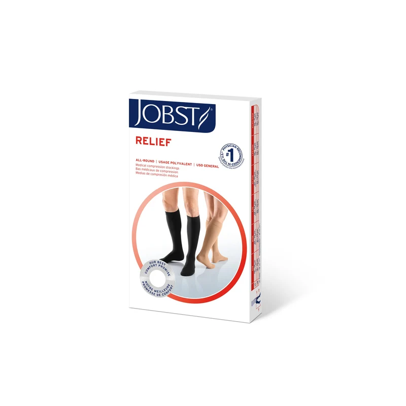 JOBST® Relief Knee High 20-30 mmHg w/ Silicone Top Band, Open Toe