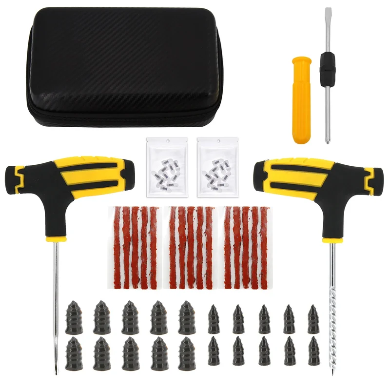 Auto Reifenreparatur Set PKW Pannenset 50Tlg Flickzeug + Zange Reparatur-Set