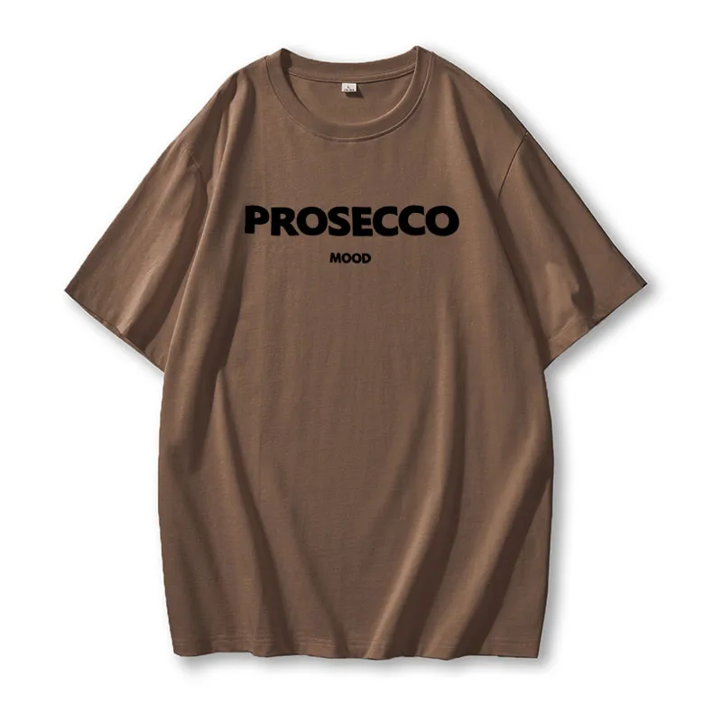 Damen Sommer Top Prosecco T-Shirt Rundausschnitt Hemd & Bluse Damentop Mädchen