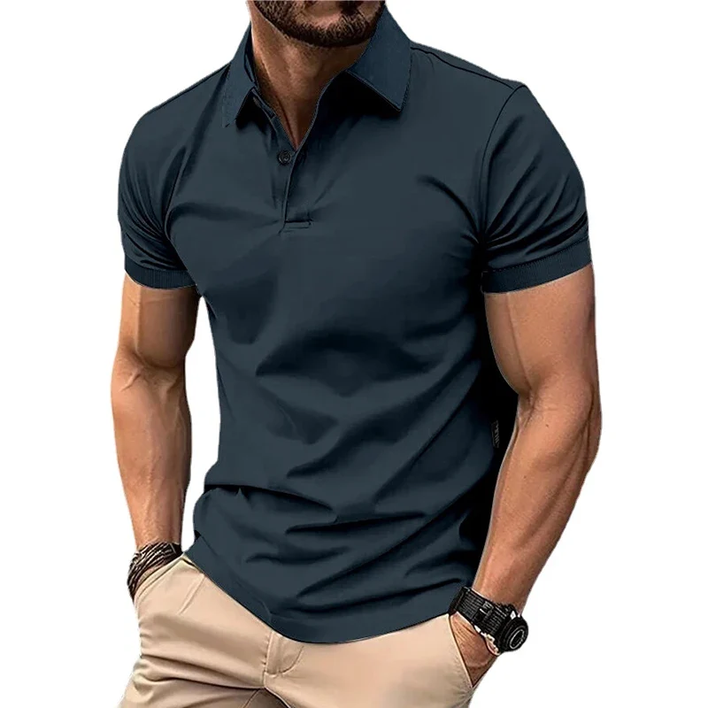 Herren Fashion Poloshirt POLO Shirt T-Shirt Kurzarm Zipper Hemd Polohemd NEU