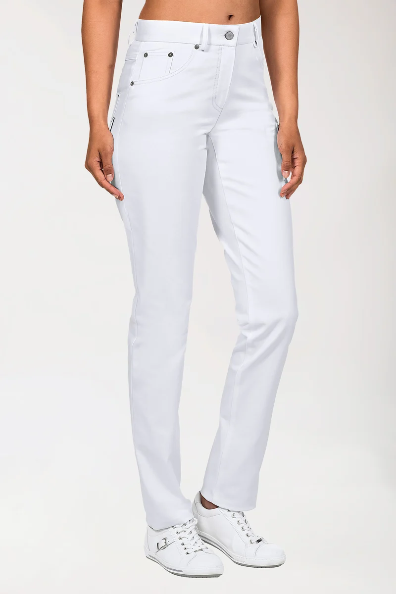 5-Pocket Hose Damen - Hohe Taille weiß