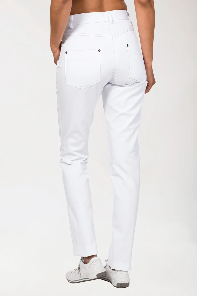 5-Pocket Hose Damen - Hohe Taille weiß