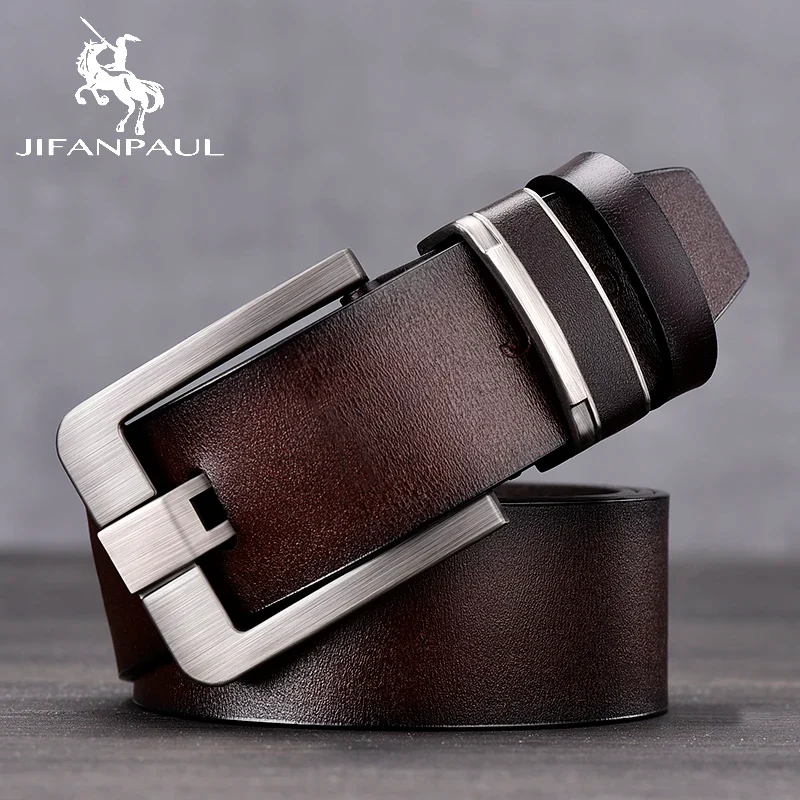 Fashion Jeansgürtel Herren Eckig Schnalle Echt Leder Gürtel Ledergürtel Schwarz